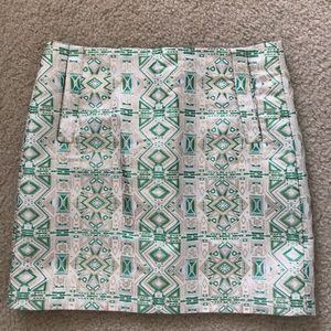 J Crew Metallic mini skirt